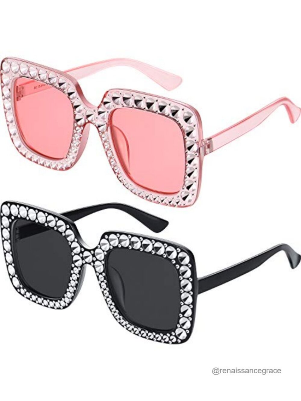 Retro Square Disco Sunglasses Oversized Halloween Party Shades
